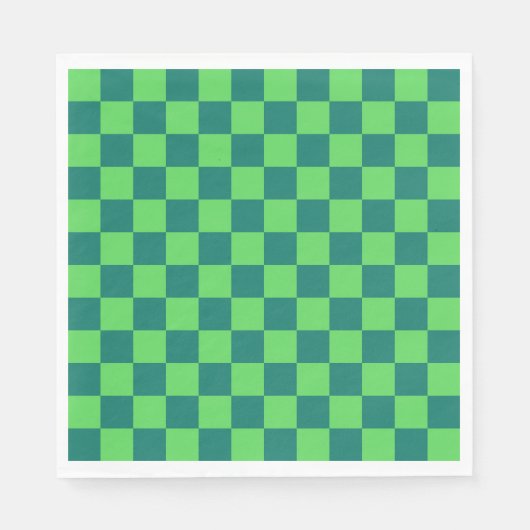 Serviette En Papier Vert bleu À damiers En vichy Motif (Devant)