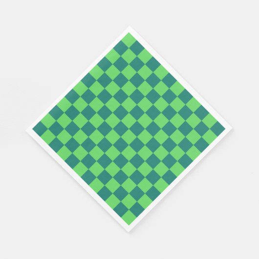 Serviette En Papier Vert bleu À damiers En vichy Motif (Coin)