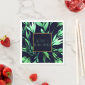 Serviette En Papier Vert bleu aquarelle Botanique Glam Élégant chic (En situation)