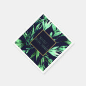 Serviette En Papier Vert bleu aquarelle Botanique Glam Élégant chic (Coin)