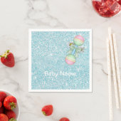 Serviette En Papier Vert bleu turquoise (En situation)