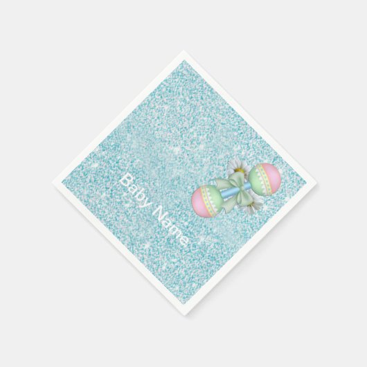 Serviette En Papier Vert bleu turquoise (Coin)