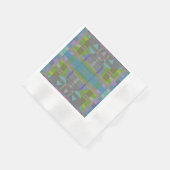 Serviette En Papier Vert bleu violet géométrique (Coin)