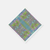 Serviette En Papier Vert bleu violet géométrique (Coin)