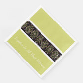 Serviette En Papier Vert clair avec noir (Coin)
