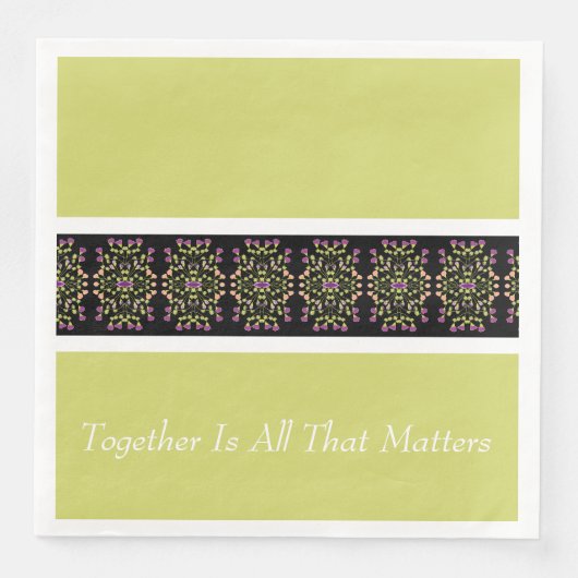Serviette En Papier Vert clair avec noir (Devant)