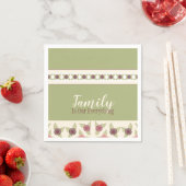 Serviette En Papier Vert Clair Et Rose Doux (En situation)