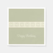 Serviette En Papier Vert Clair Et Rosé Rose (Devant)