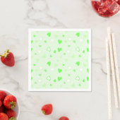 Serviette En Papier Vert Coeurs mignons (En situation)