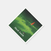 Serviette En Papier Vert de putting de golf avec nom  (Coin)