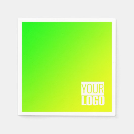 Serviette En Papier vert dégradé jaune ajouter le logo (Devant)