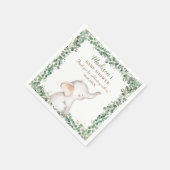Serviette En Papier Vert Eléphant mignon Baby shower neutre genre (Coin)