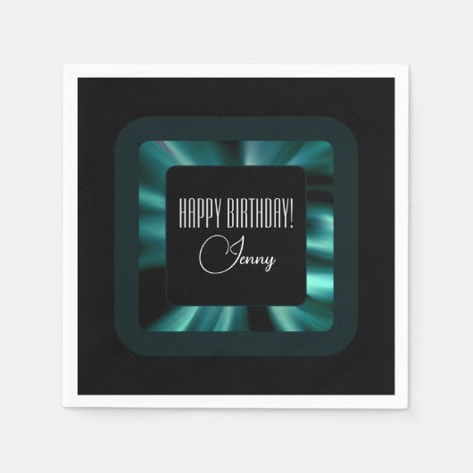 Serviette En Papier Vert émeraude moderne (Devant)