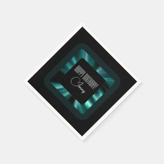 Serviette En Papier Vert émeraude moderne (Coin)