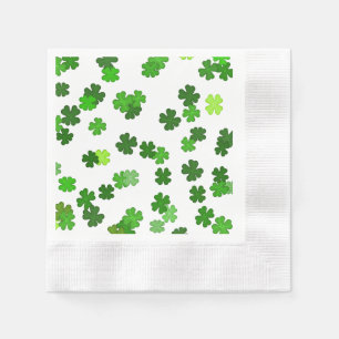 Serviette En Papier Vert émeraude «Trèfles qui tombent»