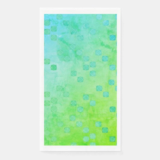 Serviette En Papier Vert et bleu Pois contemporain Motif (Devant)