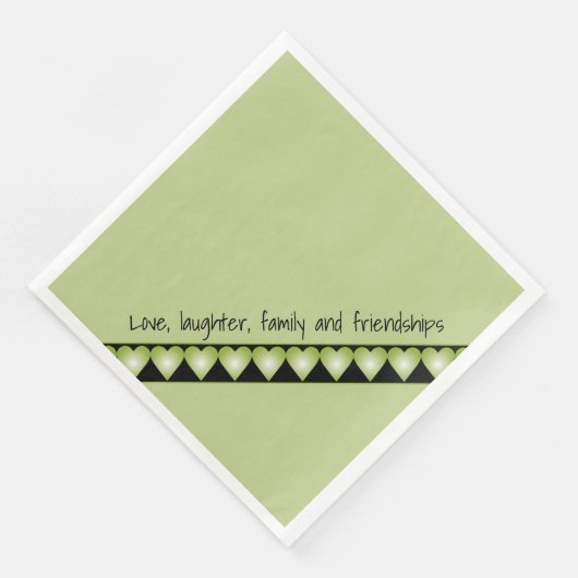 Serviette En Papier Vert et noir Mignon Designer (Coin)