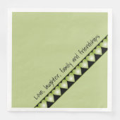 Serviette En Papier Vert et noir Mignon Designer (Devant)