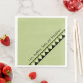 Serviette En Papier Vert et noir Mignon Designer (En situation)