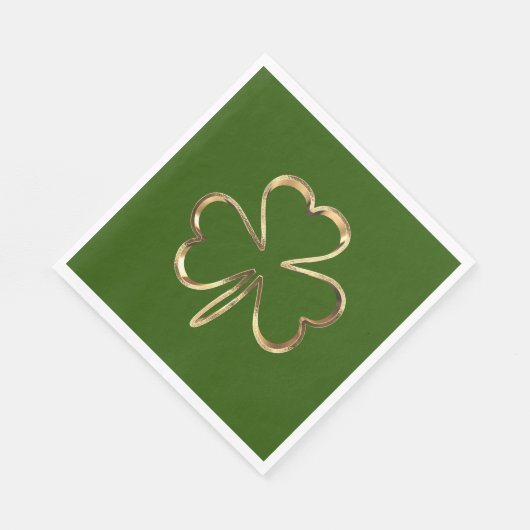 Serviette En Papier Vert et or Saint-Patrick Trèfle irlandais (Coin)