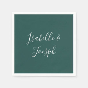 Serviette En Papier Vert Foncé   Napkins Mariage