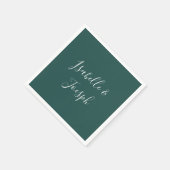 Serviette En Papier Vert Foncé | Napkins Mariage (Coin)