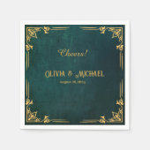 Serviette En Papier Vert foncé vintage (Devant)