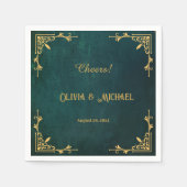 Serviette En Papier Vert foncé vintage (Devant)