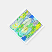 Serviette En Papier Vert Jaune mignon Moderne Tropical Boho Feuille (Coin)