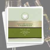 Serviette En Papier Vert mariage moderne