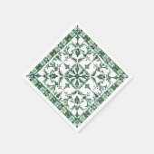 Serviette En Papier Vert, marocain, mosaïque, (Coin)
