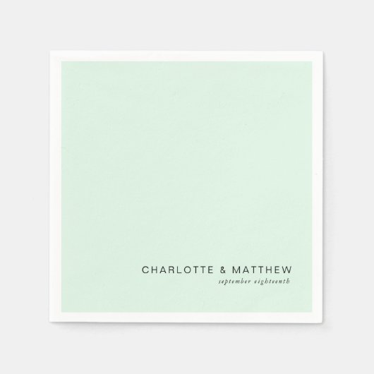 Serviette En Papier Vert menthe moderne (Devant)