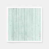 Serviette En Papier Vert Menthe Mousse de Mer Turquoise Pastel Bois Ru (Devant)