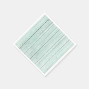 Serviette En Papier Vert Menthe Mousse de Mer Turquoise Pastel Bois Ru