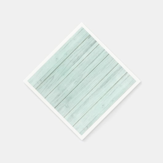 Serviette En Papier Vert Menthe Mousse de Mer Turquoise Pastel Bois Ru (Coin)