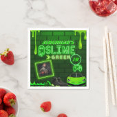 Serviette En Papier Vert mince | Photo fête d'anniversaire Neon Green (En situation)