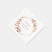 Serviette En Papier Vert moderne Chute géométrique Mariage rustique (Coin)