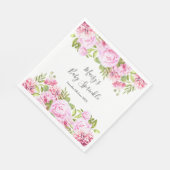 Serviette En Papier Vert moderne Rose Jardin bébé fille saupoudrer (Coin)