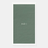 Serviette En Papier Vert moderne Sage Moss Plain Mariage simple (Devant)