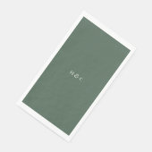 Serviette En Papier Vert moderne Sage Moss Plain Mariage simple (Coin)