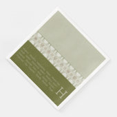 Serviette En Papier Vert olive avec blanc (Coin)