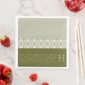 Serviette En Papier Vert olive avec blanc (En situation)