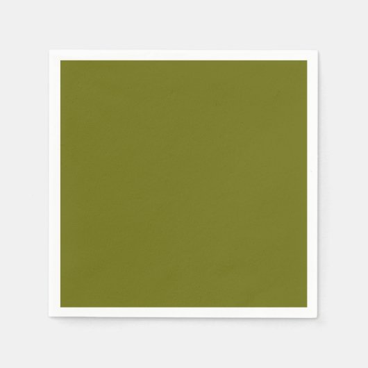 Serviette En Papier Vert olive de couleur solide (Devant)