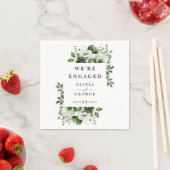 Serviette En Papier Vert olive Moderne Fleur de campagne Fête de fianç (En situation)