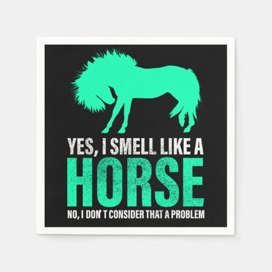 Serviette En Papier Vert Oui Je Sens Comme Un Cheval (Devant)