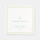 Serviette En Papier vert pâle et mariage turquoise clair (Devant)
