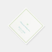 Serviette En Papier vert pâle et mariage turquoise clair (Coin)