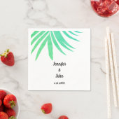 Serviette En Papier Vert Palm Feuille Aquarelle Élégante Mariage Cool (En situation)