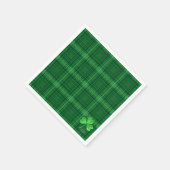 Serviette En Papier Vert Plaid Avec Shamrock (Coin)