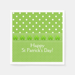Serviette En Papier Vert, points et Shamrocks